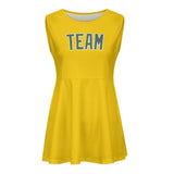 Custom Gold Blue Green Cheerleader Dress