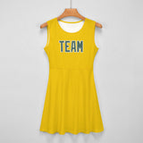 Custom Gold Blue Green Cheerleader Dress