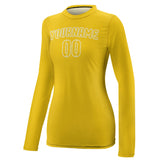 Custom Gold Gold Women's Long-Sleeve Shirt