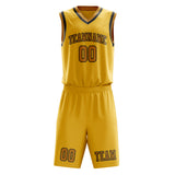 Custom Gold Yellow Basketball Set