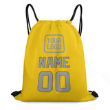 Custom Gold Gray Drawstring Bag