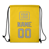 Custom Gold Gray Drawstring Bag
