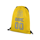 Custom Gold Gray Drawstring Bag