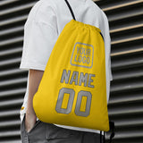 Custom Gold Gray Drawstring Bag