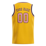 Custom Gold & Light Pink Colors Design Sports Basketball Jersey