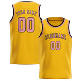 Custom Gold & Light Pink Colors Design Sports Basketball Jersey