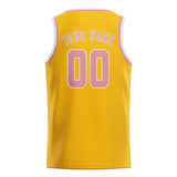 Custom Gold & Light Pink Colors Design Sports Basketball Jersey