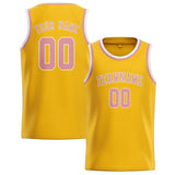 Custom Gold & Light Pink Colors Design Sports Basketball Jersey