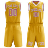 Custom Gold Light Pink Basketball Set