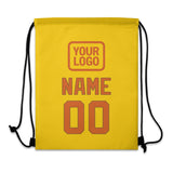 Custom Gold Orange Drawstring Bag