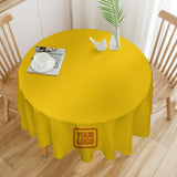 Custom Gold Orange Round Table Cloth