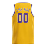 Custom Gold & Light Purple Colors Design Sports Basketball Jersey