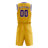 Custom Gold Light Purple Basketball Set