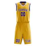 Custom Gold Light Purple Basketball Set
