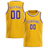 Custom Gold & Light Purple Colors Design Sports Basketball Jersey
