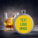 Custom Gold Emerald Green Hip Flask