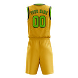 Custom Gold Emerald Green Basketball Set