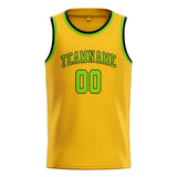 Custom Gold & Emerald Green Colors Design Sports Basketball Jersey