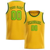 Custom Gold & Emerald Green Colors Design Sports Basketball Jersey