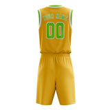 Custom Gold Emerald Green Basketball Set