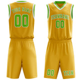 Custom Gold Emerald Green Basketball Set