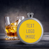 Custom Gold Light Khaki Hip Flask
