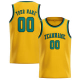 Custom Gold & Blue Green Colors Design Sports Basketball Jersey