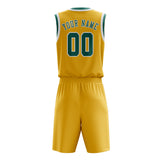 Custom Gold Blue Green Basketball Set