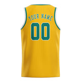 Custom Gold & Blue Green Colors Design Sports Basketball Jersey