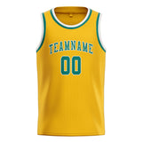 Custom Gold & Blue Green Colors Design Sports Basketball Jersey