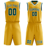 Custom Gold Blue Green Basketball Set