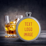 Custom Gold Orange Hip Flask