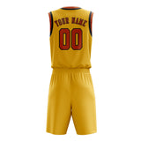 Custom Gold Orange Basketball Set