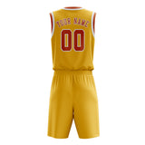 Custom Gold Orange Basketball Set