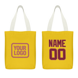 Custom Gold Crimson Red Canvas Tote Bag