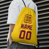Custom Gold Crimson Red Drawstring Bag