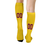 Custom Gold Crimson Red Knee-High Sock