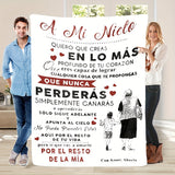 Blanket for Grandson Gifts - A Mi Nieto Quiero Que Creas en Lo Más Profundo de Tu Corazón - From Grandma, Birthday Christmas Graduation, Inspirational Motivational