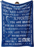 Blanket for Son Gifts, “You Are Loved You Are Supported You Are Brave You Are Strong”, From Mom Dad, Birthday Christmas Graduation, Inspirational