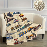 Gifts for Train Lovers Blanket - All Aboard for Adventure - From Family Friends, Birthday Christmas Holiday, Nostalgic Vintage