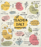 Blanket for Teacher Gifts, “Teacher Daily Affirmations”, From Students, Birthday Christmas Graduation Holiday, Inspirational Motivational
