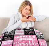 Gifts for Daughter Blanket, “World’s Best Daughter Ever”, From Mom Dad, Birthday, Christmas, Graduation, Motivational Inspirational