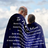 Blanket for Husband Gifts, “To My Man Never forget that I love you”, From Wife, Birthday Christmas Anniversary, Inspirational