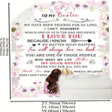 Gifts for Bestie Blanket - I Love You Because I Know No Matter What Happens You Will Always Love Me Back - From Friend, Birthday, Christmas, Everyday Encouragement, Inspirational