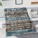 Blanket for Son Gifts - To My Son... Never forget how much I love you... Just do your best - From Mom, Birthday, Graduation, Everyday Encouragement, Inspirational Motivational