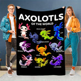 Gifts for Axolotl Lovers Blanket - Axolotls of the World - From Parents, Birthday, Christmas, Everyday Encouragement, Inspirational