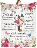 Blanket for Son Gifts, “Cada día, cada hora, cada minuto Dios piensa en ti”, From Parents, Birthday, Christmas, Graduation, Inspirational