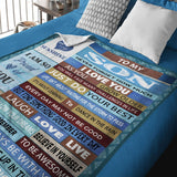 Gifts for Son Blanket, "Never Forget How Much I Love You As You Grow Older", From Mom, Birthday Christmas Graduation Holiday, Inspirational
