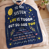 Blanket for Sister Gifts, “Life Is Tough But So Are You”, From Sister, Birthday Christmas Graduation Everyday Encouragement, Inspirational