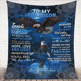 Blanket for Grandson Gifts - To My Grandson Inside This Blanket Is a Piece of My Heart,” From Grandma, Birthday Christmas Everyday Encouragement, Inspirational Motivational